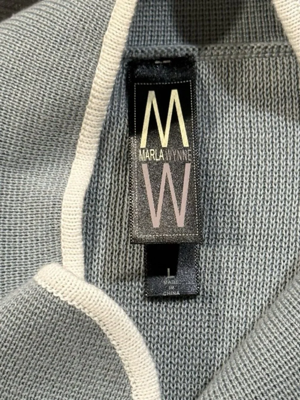 NWOT Marla Wynne Gray Long Duster Cardigan Mock Neck Sweater
